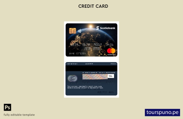 lista para imprimir la plantilla de mastercard del banco Scotiabank de Hong Kong